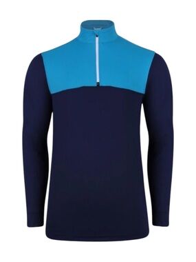 Swannies Teal and Navy Quarter Zip Pullover Branded Hillside CC Men’s XL